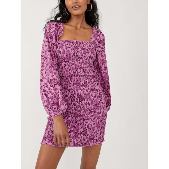 Free People Dresses & Skirts - 🎉LAST CHANCE🎉 NWT Free People Smock It To Me Mini Dress / Azalea Combo